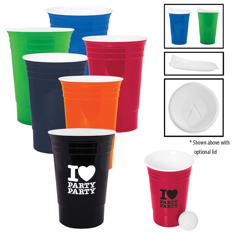 Customized Reusable Plastic Party Cups (16 Oz.)