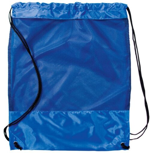 Mesh Panel Drawstring Backpack Bag-4
