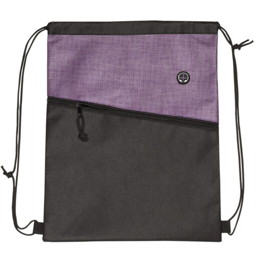 Tonal Heathered Non-Woven Drawstring Backpack-5