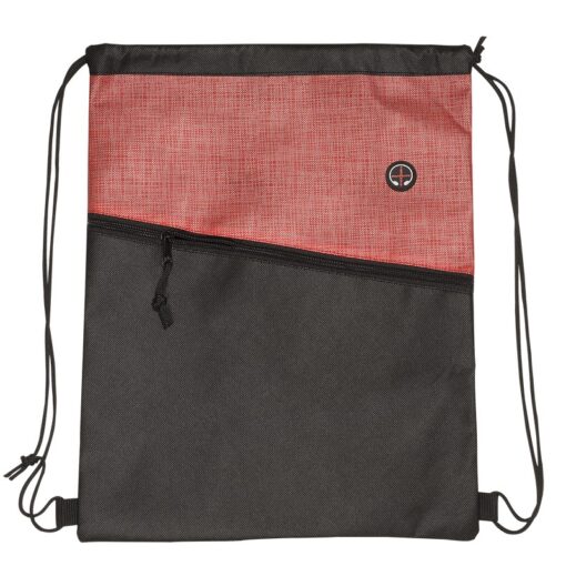 Tonal Heathered Non-Woven Drawstring Backpack-6