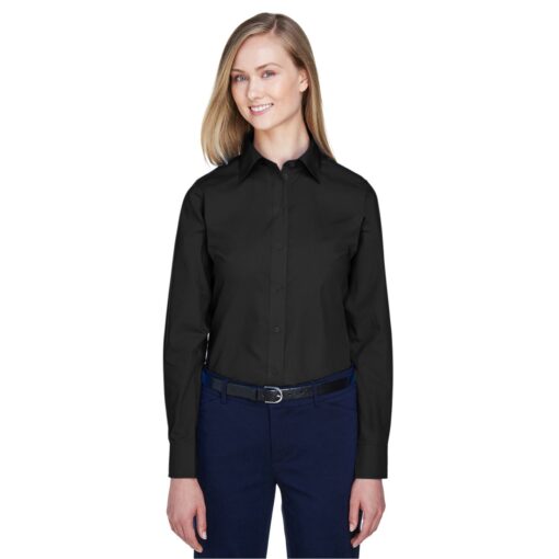 Devon and Jones Ladies' Crown Collection® Solid Broadcloth Woven Shirt-2