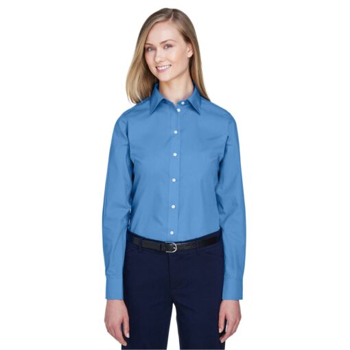 Devon and Jones Ladies' Crown Collection® Solid Broadcloth Woven Shirt-6