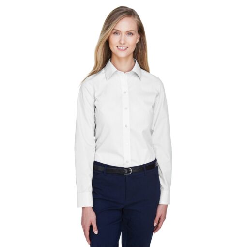 Devon and Jones Ladies' Crown Collection® Solid Broadcloth Woven Shirt-10
