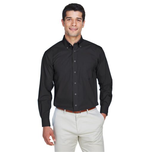 Devon and Jones Men's Crown Collection® Solid Broadcloth Woven Shirt-2