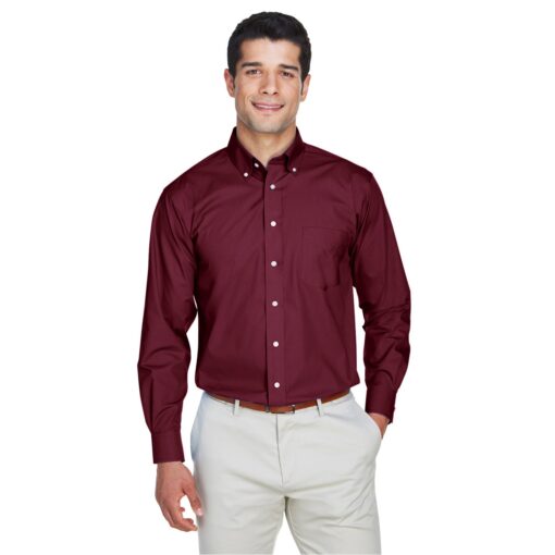 Devon and Jones Men's Crown Collection® Solid Broadcloth Woven Shirt-3