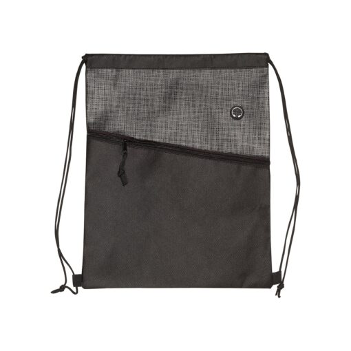 PRIME LINE Tonal Heathered Non-Woven Drawstring Backpack-2