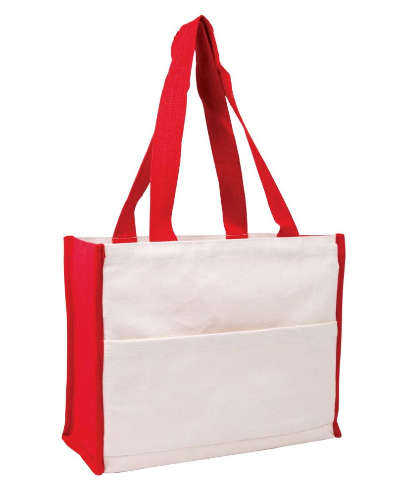 Cotton Gusset Accent Box Tote Bag - 3