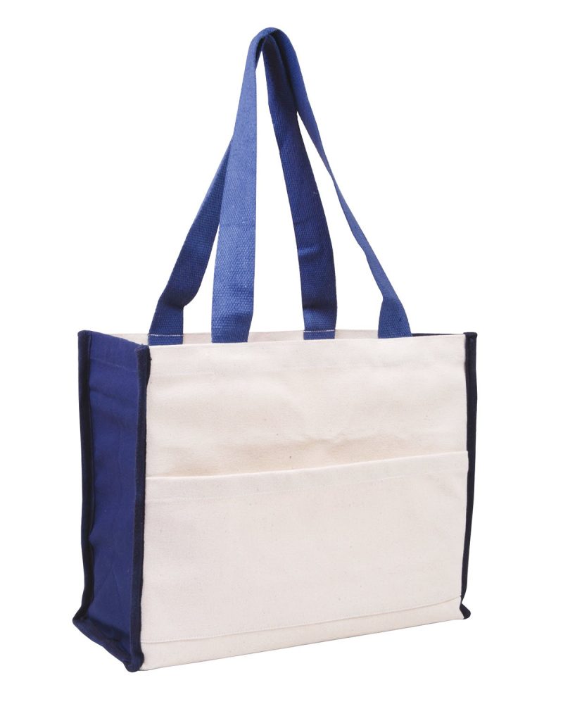 Cotton Gusset Accent Box Tote Bag - 4