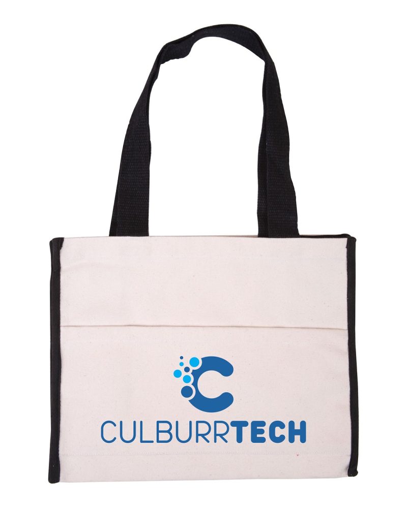 Cotton Gusset Accent Box Tote Bag