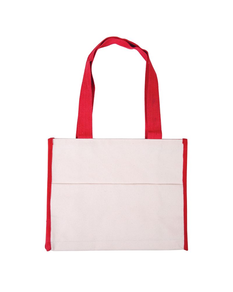 Cotton Gusset Accent Box Tote Bag - 6