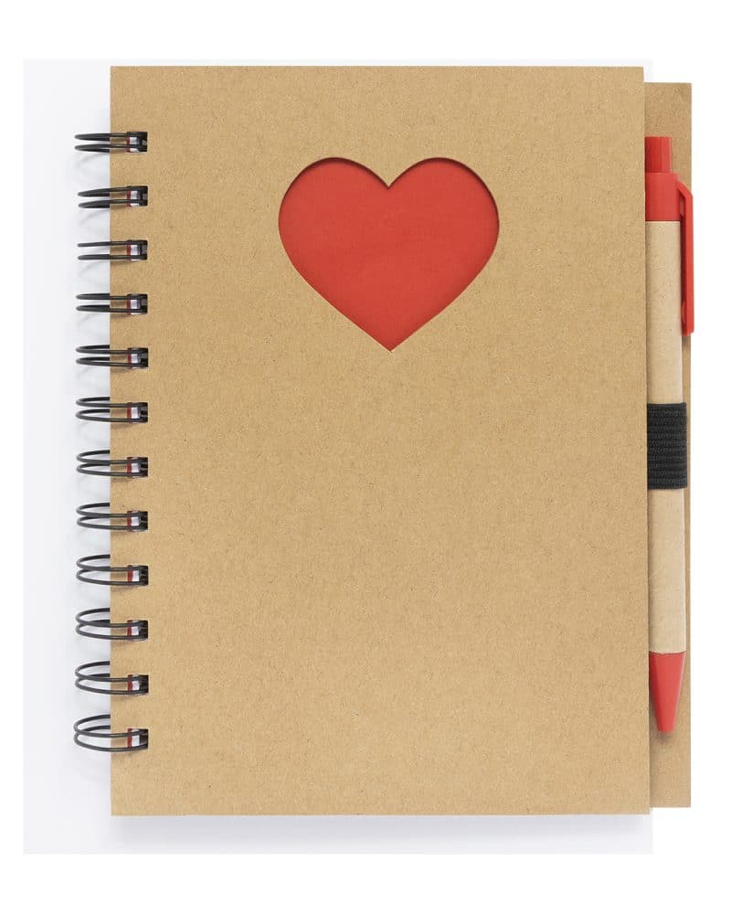 Paper Notebook with Die Cut Heart Shape - 3