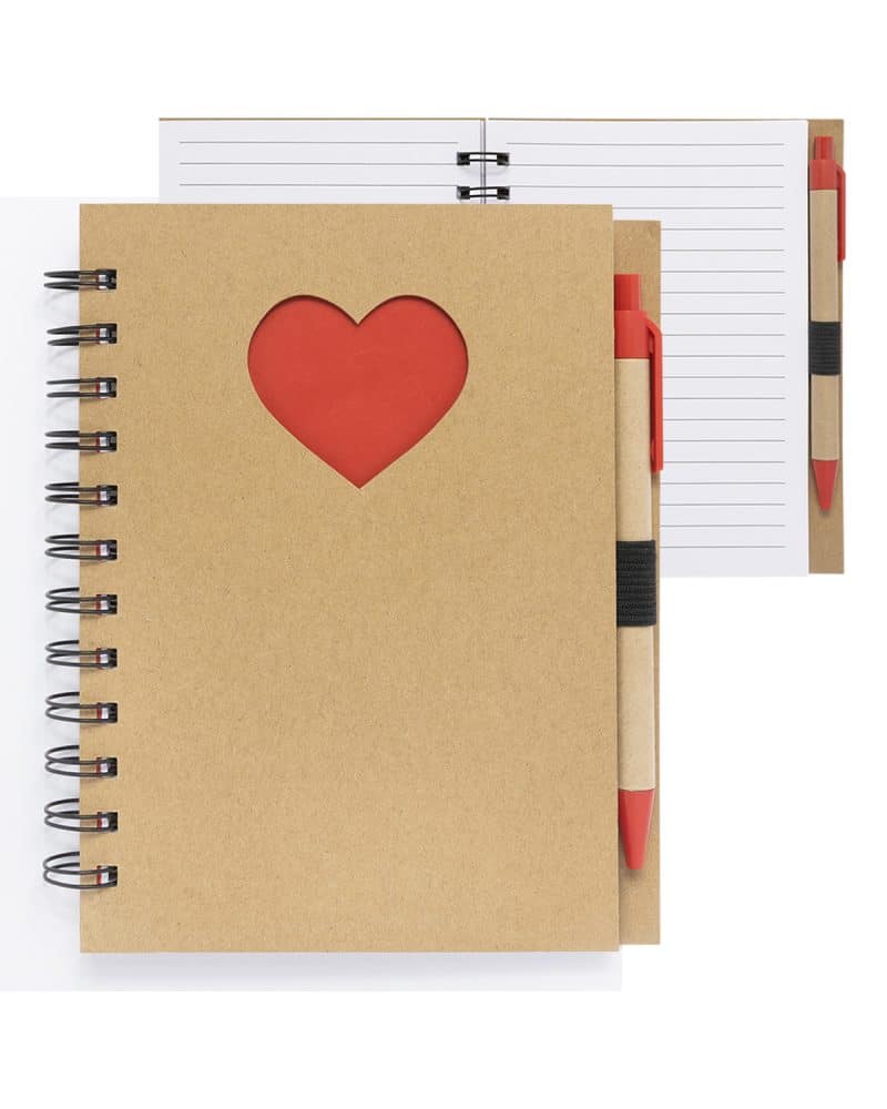 Paper Notebook with Die Cut Heart Shape - 5