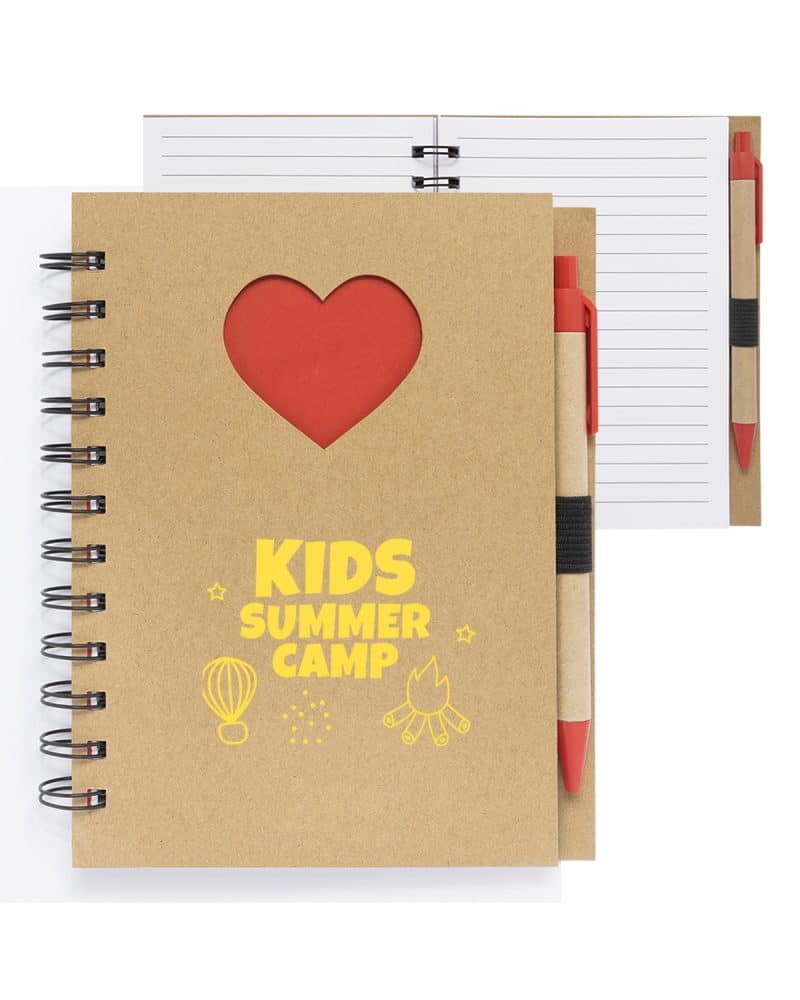Paper Notebook with Die Cut Heart Shape