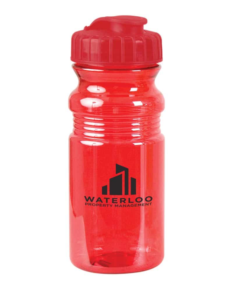 USA Made 20 oz Translucent Sport Water Bottle With Snap Cap